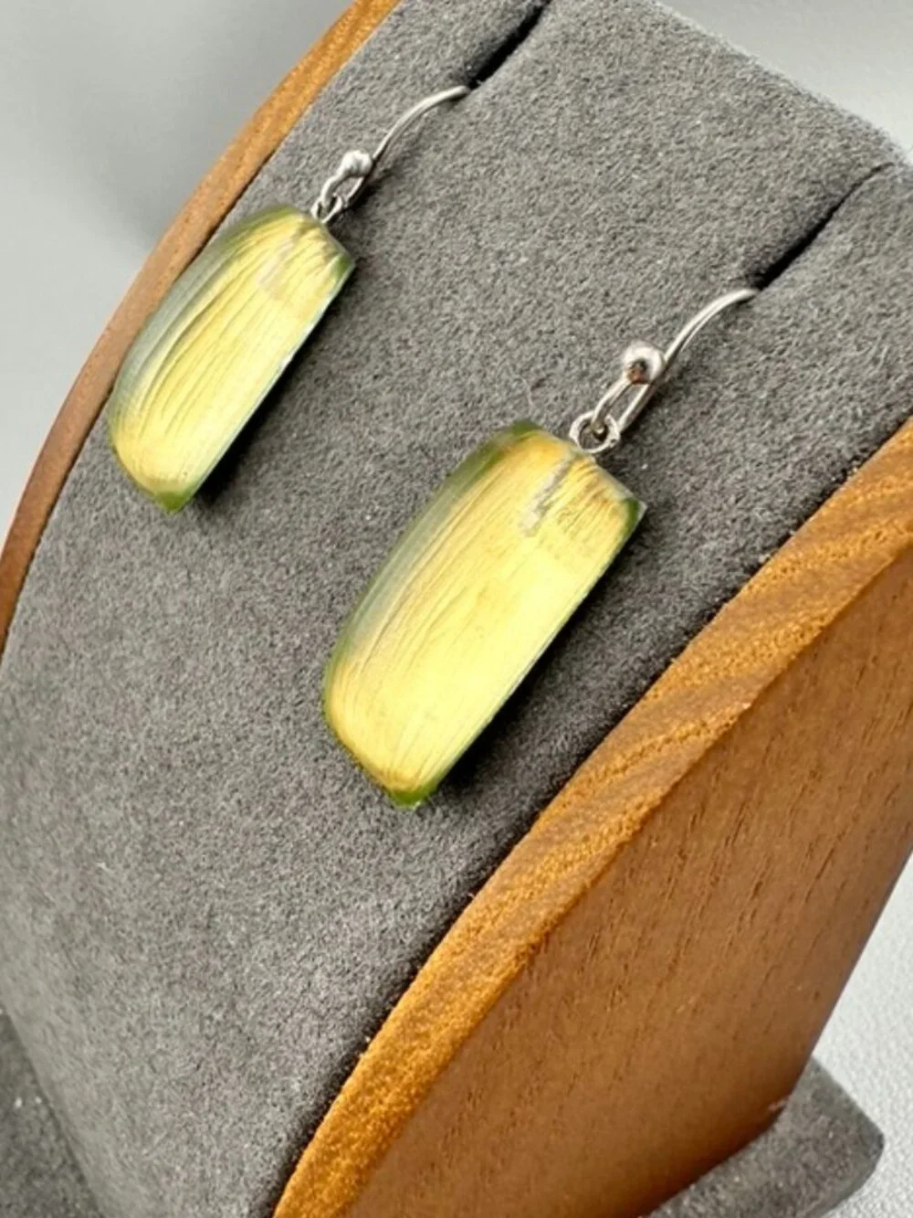 Alexis Bittar Gold yellow Carved Lucite Rectangle Drop Dangle Earrings - Picture 4 of 5